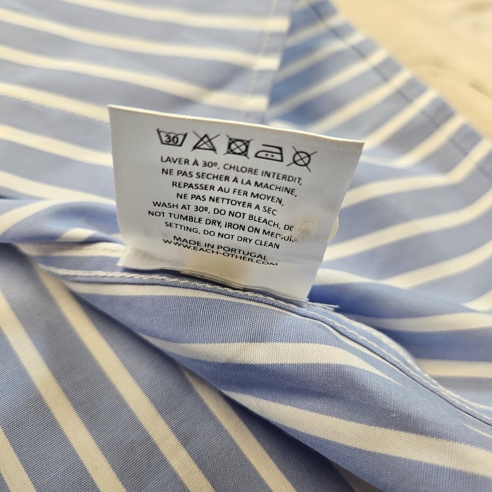 Each x Other Shirt Womens Small White Blue Stripe Paris Luxury Top Blouse - Picture 9 of 10